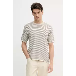 United Colors of Benetton tricou din bumbac culoarea bej, cu imprimeu, 1195K109V imagine