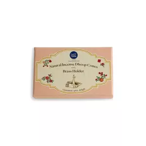 Doing Goods set cu suport și bețișoare de tămâie Incense Cones Giftset culoarea galben imagine