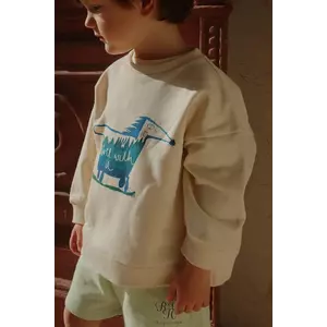Konges Sløjd hanorac de bumbac pentru copii RHW X KS ROLLER SWEAT OCS culoarea bej, cu imprimeu, Rosie Huntington Whiteley KS103619 imagine