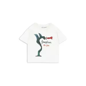 Konges Sløjd tricou din amestec de in pentru copii RHW X KS JONGLEUR TEE OCS culoarea alb, cu imprimeu, Rosie Huntington Whiteley KS103606 imagine