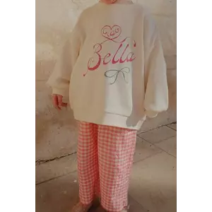 Konges Sløjd pantaloni de bumbac pentru copii RHW X KS BELLA PANTS GOTS culoarea rosu, cu imprimeu, Rosie Huntington Whiteley KS103590 imagine