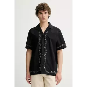 Les Deux cămașă din bumbac Lukas culoarea negru, regular, 1000141 imagine