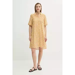 Marc O'Polo rochie din bumbac culoarea galben, mini, drept, 516080921241 imagine