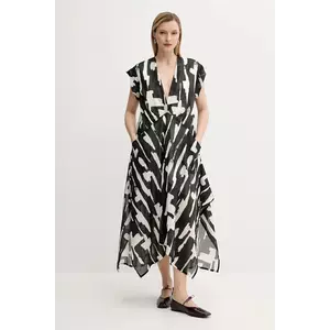 MMC STUDIO rochie din bumbac culoarea negru, midi, oversize, TROPIC imagine
