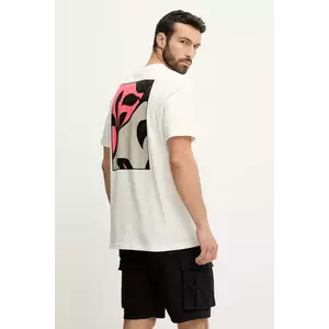 adidas tricou din bumbac x Mercedes culoarea bej, cu imprimeu, JX4285 imagine