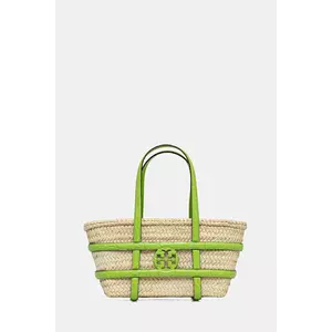 Tory Burch poșeta din rafie Ella Straw culoarea bej, 169396-300 imagine