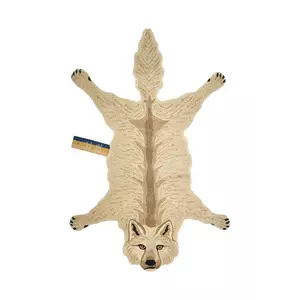 Doing Goods covor de lână Woozy Wolf Rug Large culoarea bej imagine