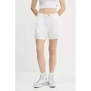 Vans pantaloni scurți culoarea alb, cu imprimeu, high waist, VN000MBCWHT1 imagine