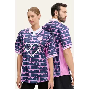 Hummel tricou polo Hummel x Community Love culoarea bleumarin, cu imprimeu, 227576 imagine
