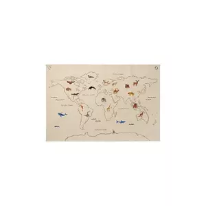 ferm LIVING hartă de perete The World Textile Map culoarea bej imagine