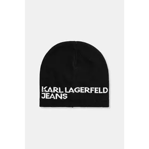 Karl Lagerfeld Jeans căciulă din bumbac culoarea negru, bumbac, din tesatura unia, A3M33113 imagine