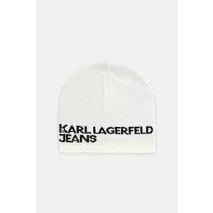 Karl Lagerfeld Jeans căciulă din bumbac culoarea bej, bumbac, din tesatura unia, A3M33113 imagine