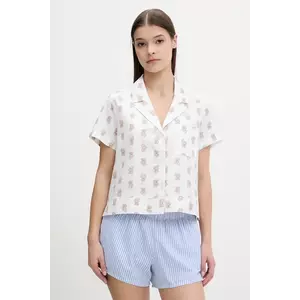 Hollister Co. cămașă de pijama din bumbac culoarea alb, bumbac, KI346-5055 imagine