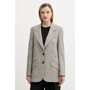 PS Paul Smith sacou din lână culoarea gri, un singur rând de nasturi, cu imprimeu, W2R-424J-T31313 imagine
