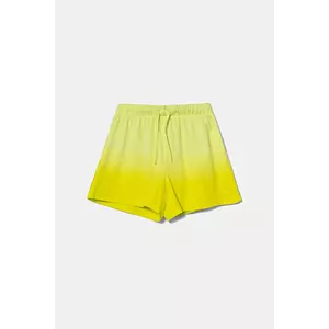 United Colors of Benetton pantaloni scurți din bumbac pentru copii culoarea verde, cu imprimeu, talie reglabila, 3NPDC903G imagine