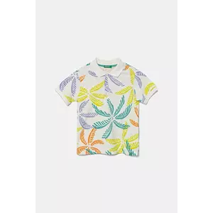 United Colors of Benetton tricouri polo din bumbac pentru copii culoarea alb, cu imprimeu, 36Y4G300Y imagine
