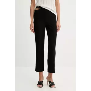 Sisley pantaloni culoarea negru, fason tigareta, high waist, 41H1LF06Z imagine