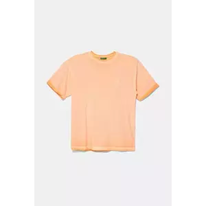 United Colors of Benetton tricou de bumbac pentru copii culoarea portocaliu, melanj, 3085C10P9 imagine