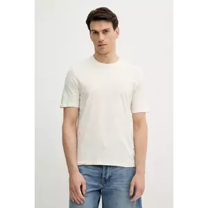 Sisley tricou din amestec de in culoarea bej, uni, 3D8FS104L imagine