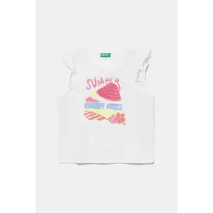 United Colors of Benetton tricou de bumbac pentru copii culoarea alb, 3I1XG10JK imagine