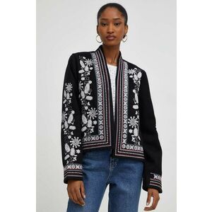 Answear Lab sacou culoarea negru, desfacut, modelator imagine