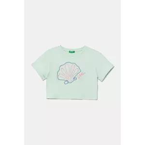 United Colors of Benetton tricou de bumbac pentru copii culoarea verde, 3SDLC10OX imagine