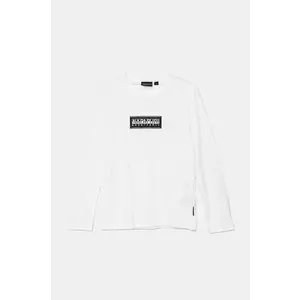 Napapijri longsleeve din bumbac pentru copii S-CHAMOIS LS culoarea alb, NP0A4HYK0021 imagine