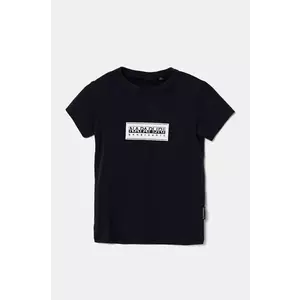 Napapijri tricou de bumbac pentru copii S-CHAMOIS SS culoarea albastru marin, cu imprimeu, NP0A4HYL1761 imagine