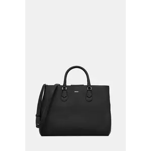 BOSS poșetă de piele culoarea negru, 50547745 imagine