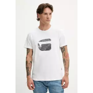 G-Star tricou din bumbac culoarea alb, cu imprimeu, D26041-C506 imagine