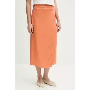 Sisley fustă culoarea portocaliu, midi, drept, 42BZL002R imagine