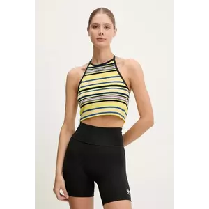 adidas Originals top Towel S Halter culoarea galben, JC7756 imagine