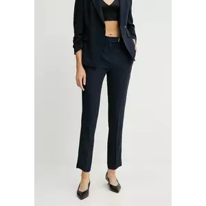BOSS pantaloni culoarea bleumarin, mulata, high waist, 50541990 imagine