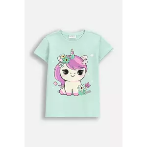 Coccodrillo tricou copii culoarea turcoaz, EVERYDAY GIRL imagine