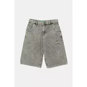 United Colors of Benetton pantaloni scurți jeans culoarea gri, talie reglabila, 4AD7C9045 imagine