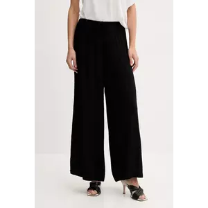 United Colors of Benetton pantaloni culoarea negru, lat, high waist, 4VW95F00C imagine