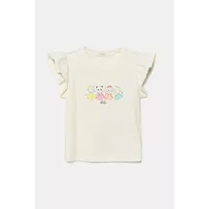 United Colors of Benetton tricou din bumbac pentru bebelusi culoarea bej, 3096A106F imagine