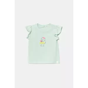 United Colors of Benetton tricou din bumbac pentru bebelusi culoarea verde, 3096A106F imagine