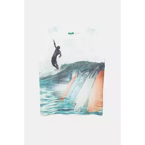 United Colors of Benetton top copii culoarea alb, cu imprimeu, 3RD0CH020 imagine