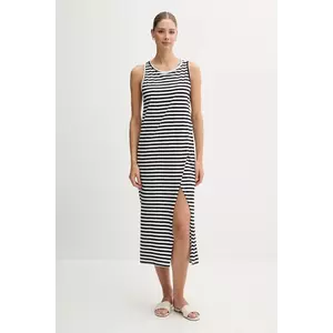 United Colors of Benetton rochie din bumbac culoarea negru, midi, drept, 3W0C5V02F imagine