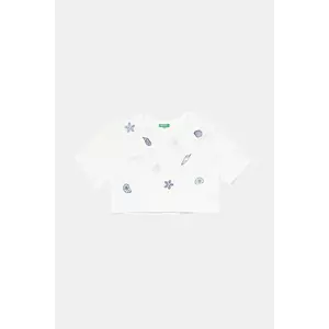 United Colors of Benetton tricou de bumbac pentru copii culoarea alb, 3096C10PC imagine
