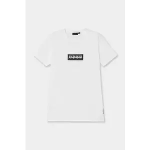 Napapijri tricou de bumbac pentru copii S-CHAMOIS SS culoarea alb, cu imprimeu, NP0A4HYL0021 imagine