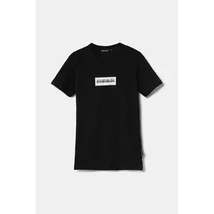 Napapijri tricou de bumbac pentru copii S-CHAMOIS SS culoarea negru, cu imprimeu, NP0A4HYL0411 imagine