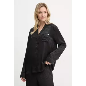 BOSS camasa de pijama femei, culoarea negru, satin, 50535757 imagine
