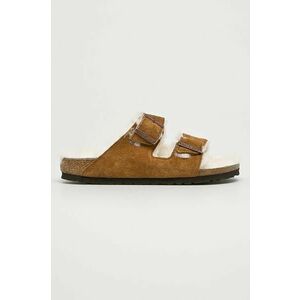 Birkenstock papuci din piele întoarsă Arizona culoarea maro imagine