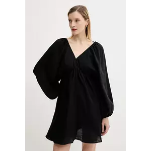 Answear Lab rochie din bumbac culoarea negru, mini, evazată imagine