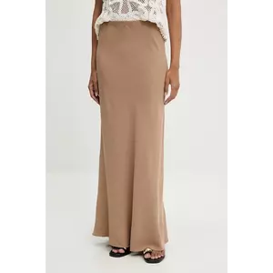 Answear Lab fustă de in culoarea maro, maxi, drept imagine