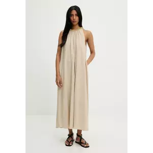 Answear Lab rochie din in culoarea bej, maxi, evazată imagine
