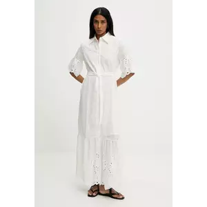 Answear Lab rochie din bumbac culoarea alb, maxi, drept imagine