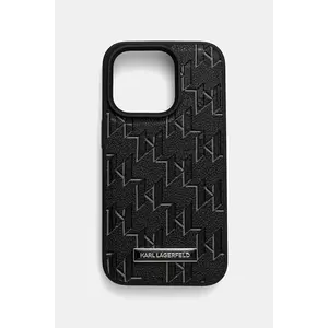 Karl Lagerfeld husă pentru telefon iPhone 15 Pro culoarea negru, KLHMP15LPKHPORPK imagine